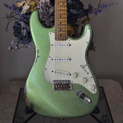Fender Custom Stratocaster Heavy Relic Lime Green Sparkle CS Texas Specials image 17