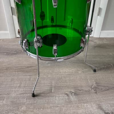 Ludwig Early 70s Vistalite Floor Tom 16x18 (18 Diameter) Green Rare image 3