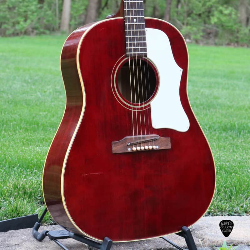 1967 Gibson J-45 ADJ, Rare Cherry Red finish image 1