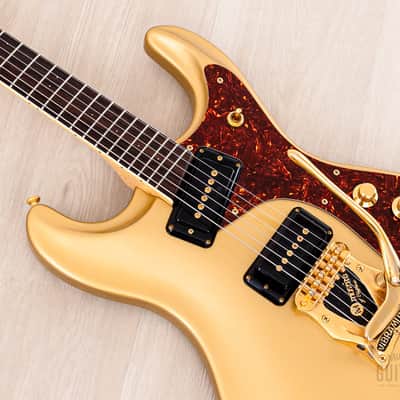 2000s Mosrite Ventures Model Super Custom 65 Gold w/ Gold Hardware, Vibramute & Case, Kurokumo image 7