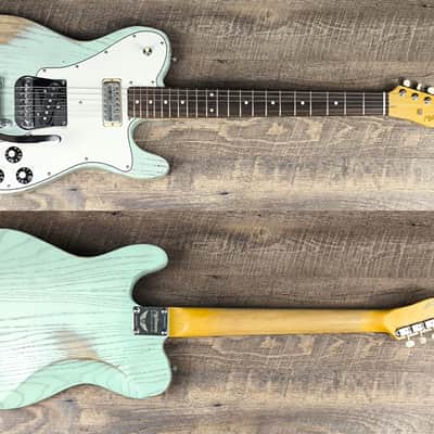 MyDream Partcaster Custom Built - Old Ash Surf Green Lollar Gold Foil image 1