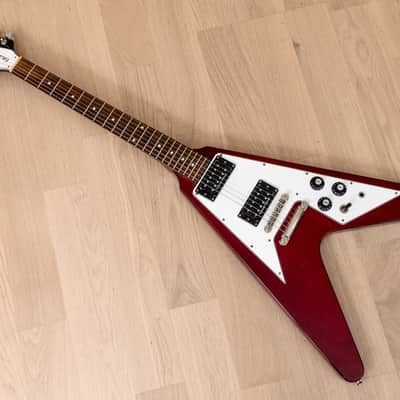 2008 Edwards by ESP E-FV-85D Flying V 67-Style Electric Guitar Cherry w/ USA Duncans, Japan image 11