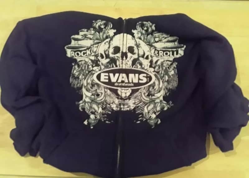 Vintage Evans Drum Heads Zippered Hoodie size: Adult XL - (*Very Rare to Find*) image 1