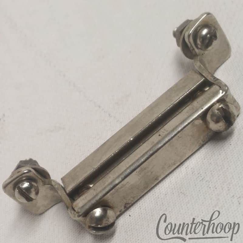 *Leedy Snare Drum Butt Plate 1 7/8" Square Bar Clamp Nickel Plating Vintage 30s* image 1
