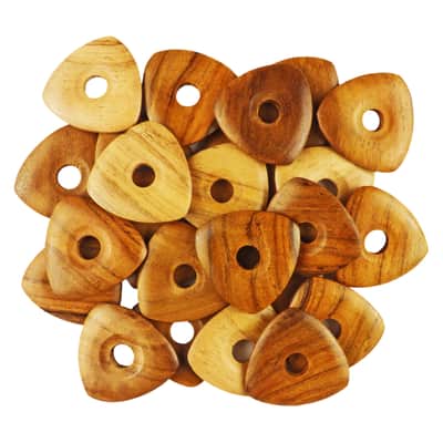 Teak Wood Guitar Or Bass Pick - 4.0 mm Ultra Heavy Gauge - 346 Contoured Triangle With Grip Hole Shape - Natural Finish Handmade Specialty Exotic Plectrum - 3 Pack image 3