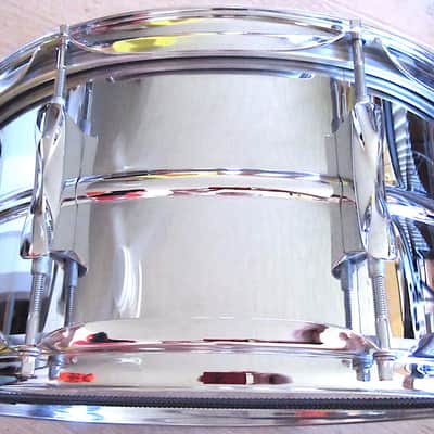 14" x 6.5" Premier 8-Lug Steel Beaded Shell Snare Drum - Vintage image 5