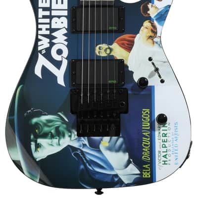 ESP LTD Kirk Hammett Signature KH-WZ White Zombie Electric Guitar - Black with Graphic image 2