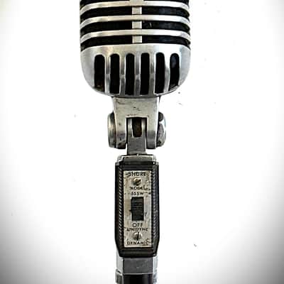 Vintage 1960's Shure 55SW Dynamic Microphone, w/cable & stand, working, Hear it~ image 4