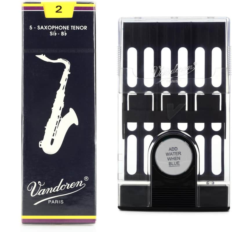 Vandoren SR222 - Traditional Tenor Saxophone Reeds with Reed Case - 2.0 (5-pack) image 1