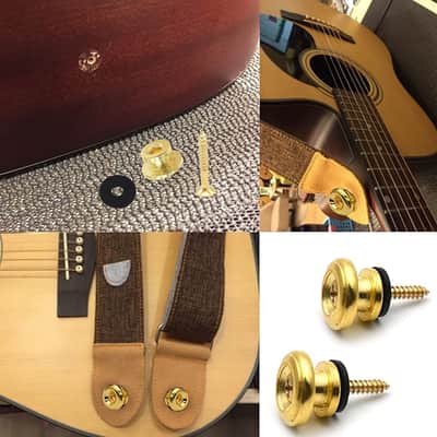 2pcs Gold Metal Guitar Strap Locks, Mushroom Style Guitar Strap Lock Buttons, Electric Guitar Strap Locks, Mushrooms Head Guitar Strap Button for Guitar Bass Ukulele image 5
