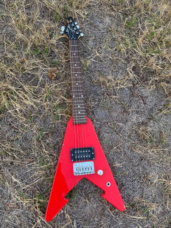 First Act ME279 Red Mini Flying V Electric Guitar 3/4 size | Reverb