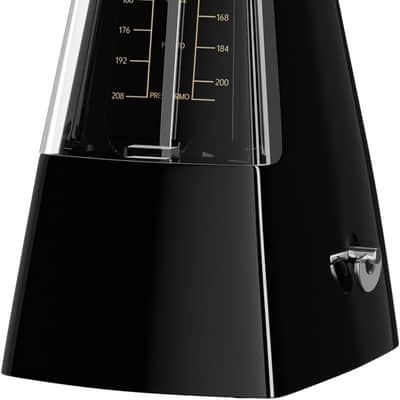Mechanical Metronome for Guitar, Piano & Violin, 40-208 BPM with 4 Beat Modes (2/4, 3/4, 4/4, 6/8), Classic Wind-Up Design, Loud Clear Tempo for Beginners, Musical Instrument Accessories, Black image 1