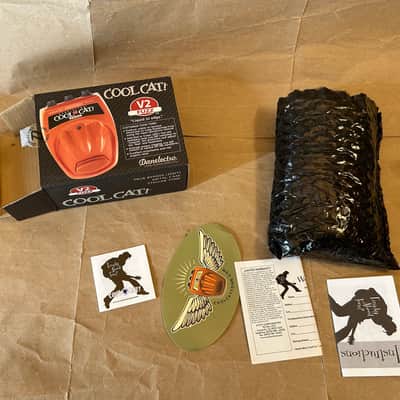 Danelectro Cool Cat Fuzz 2010s - Orange Very Good Condition 2nd Version V2 True Bypass NOS Mint in box with all papers image 14