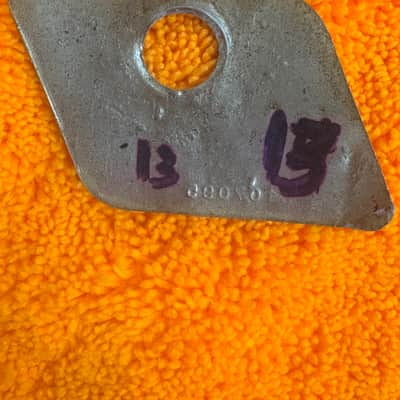 Ludwig Vintage 80s Early Rounded Blue Olive Drum Badge 2,107,xxx 1981 image 5