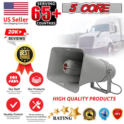 5 CORE 10 x 6 Inch PA Speaker System Outdoor Loudspeaker System 20W Power Horns Waterproof Weatherproof 8 Ohm PA Speaker for Ice Cream Truck Car-1 PC image 19