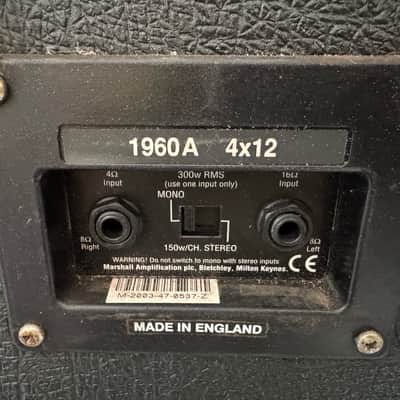 Marshall JCM 900 Lead Series Model 1960A 4x12" Angled Guitar Speaker Cabinet 1990 - 2003 - Black image 3