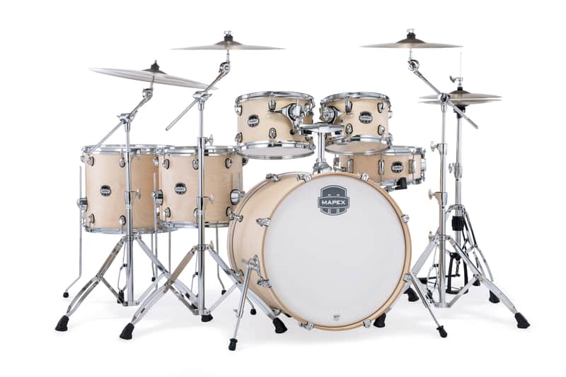 Mapex Mars Maple Natural Satin Studioease Drums 6pc Shell Pack 22/10/12/14/16/14 | NEW Authorized Dealer image 1