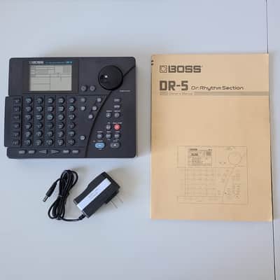 Cleaned, Boss DR-5 Drum Machine with new internal battery, power adapter, and original manual