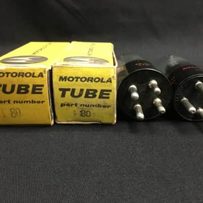 NOS PAIR MOTOROLA (RCA) 80 Black Plate RECTIFIER VACUUM TUBES Tested 2.1505-D image 3