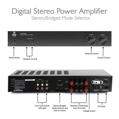 Pyle Home - PAMP1000  -160 Watt Home Stereo Power Amplifier image 2