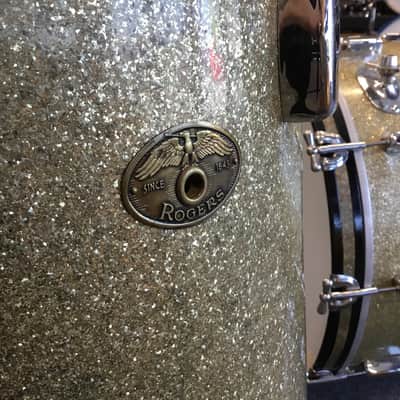 Rogers Vintage Holiday Eagle Badge Drum Shells 4 Piece - Aged Silver Sparkle image 11