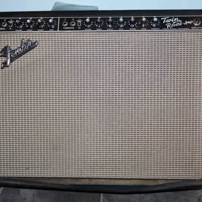 Fender Twin Reverb Amp Black Panel Guitar Tube Combo with cover + footswitch vintage 1966 image 20