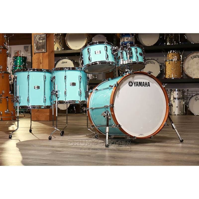Yamaha Recording Custom 5pc Drum Set 22/10/12/14/16 Surf Green image 1