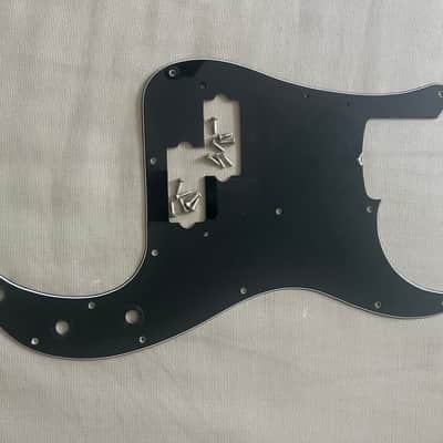 Vintage 1970s Fender Precision Bass Pickguard & screws - Black 1974 1975 1976 image 1