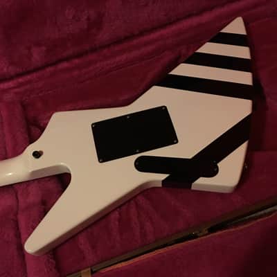 SOLD Gibson Explorer 90 Double w/HSC Matthias Jabs Scorpions Guitar white w/black stripes RARE image 6