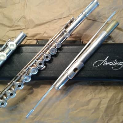 Armstrong 103 Open-Hole C-Foot Flute, with Case & Rod. USA. Very Good Condition image 1