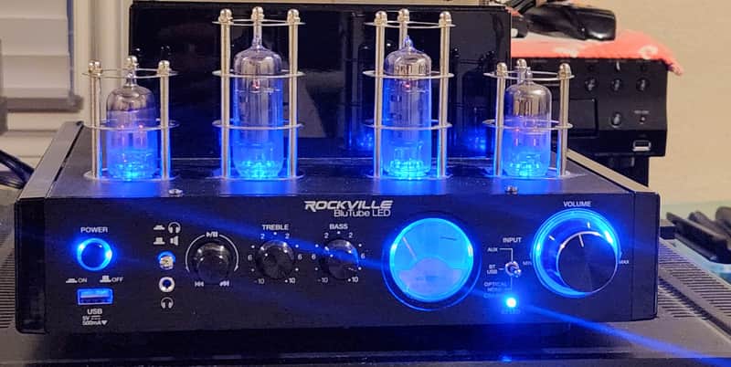 Rockville Rockville BluTube 70W Tube Amplifier Stereo Receiver 2018 - Piano black image 1
