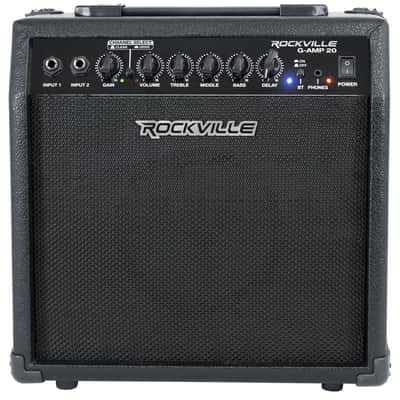 Rockville G-AMP 20W Guitar Amplifier Combo with Bluetooth, Delay, Dual Guitar Inputs, Clean/Overdrive, EQ Controls, Portable for Practice and Small Gigs image 4