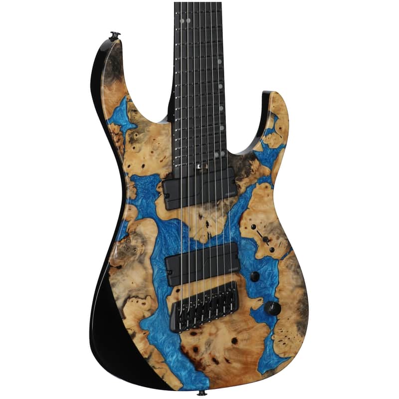 Legator Ninja X8F Multi-Scale 8-String Guitar, Caribbean Blue, with Gig Bag image 1