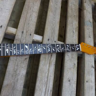 Fatboy tree of life Canadian Maple on rosewood T guitar neck stainless steel frets bone nut image 6