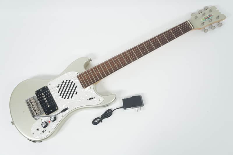 MarineRider MR-1 Metallic Silver Mosrite Ventures Copy Built-in Amp travel guitar Made in JAPAN image 1