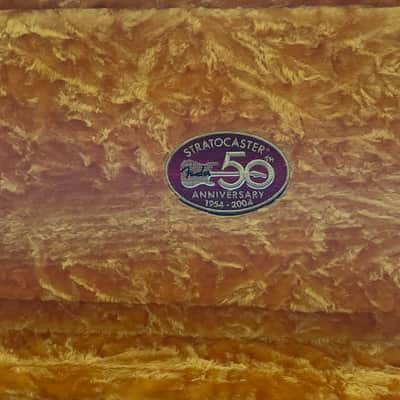 2004 G&G Fender USA Deluxe Stratocaster Telecaster 50th Anniversary Hardshell Guitar Case Orange Interior image 23