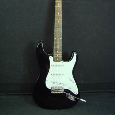 2002 Squier by Fender 20th Anniversary Affinity Strat Black Electric Guitar image 1