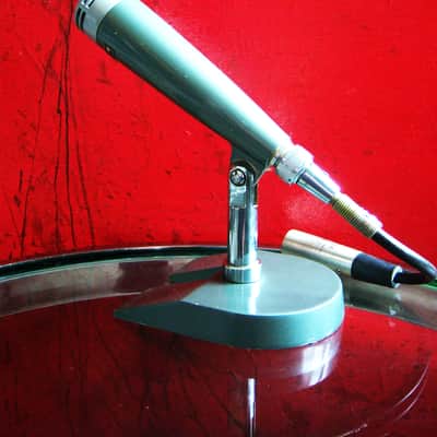 Vintage RARE 1960's NEAT TM-10 dynamic omni-directional microphone High Z w cable & stand Lafayette Calrad Aiwa image 7