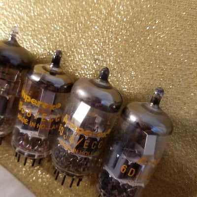 Amperex ONE (1) 6DJ8 tNOS AT1000 TESTED Vacuum Tube Heerlen A-frame Orange Globe T5 ECC88 dual triode 1965-1973 image 6