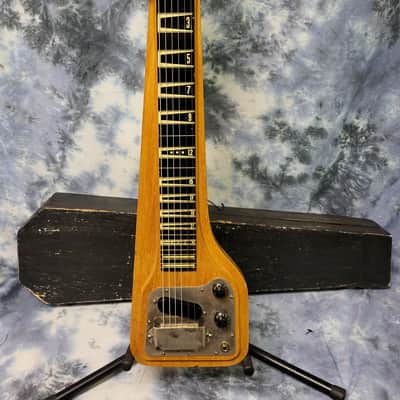 Vintage RARE 1957 Gibson Skylark Model EH-500 Korina Wood Lap Steel Guitar New Strings Pro Setup Wood Case image 1