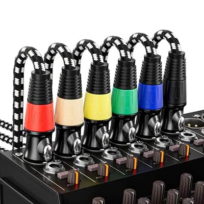 XLR Cable 6ft 6 Packs, Braided XLR Male to Female Balanced Microphone Cable, Gold Plated 3-Pin XLR Mic Cable, XLR Speaker Cable for Mixer, Amplifiers, Record image 6