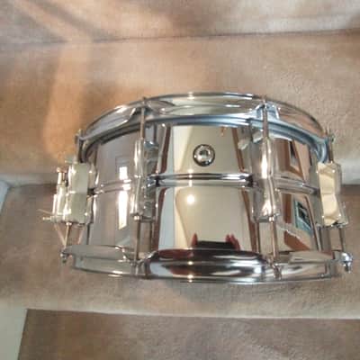 Yamaha Stage custom 10 lug extra deep 6.5 x 14 inch snare drum brilliant chrome excellent image 4