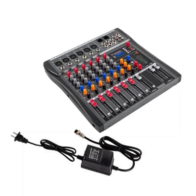 6-Channel Digital Audio Mixer – Professional Studio Sound Board with Bluetooth, USB, MP3 Input, and Phantom Power Bild 4