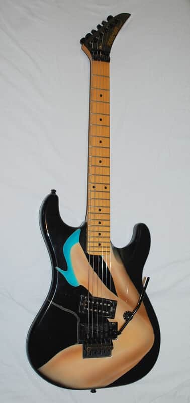 Kramer Baretta 1980's Black with Legs Graphic Kline Style image 1