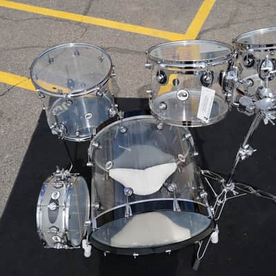 DW Design Series 5pc Clear Acrylic Shell Pack With Clear 6X14'' Snare image 3