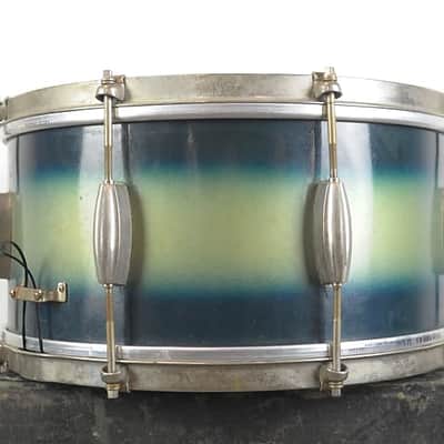 1950s Slingerland 7x14 Student Model Blue & Silver Duco Radio King Snare Drum image 7