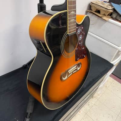 Used Epiphone EJ-200CE VS Super Jumbo Acoustic Electric Guitar Vintage Sunburst with Case 2011 image 13