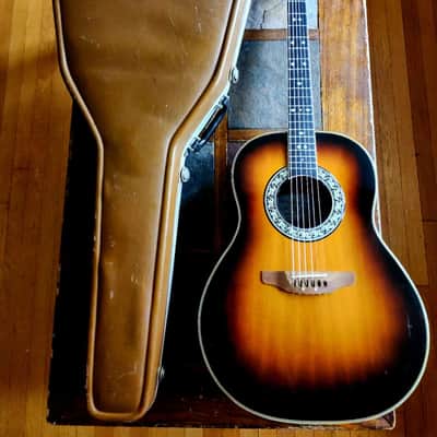 Ovation Balladeer Model 1117 vintage USA acoustic w/ohsc  1977 - sunburst image 1