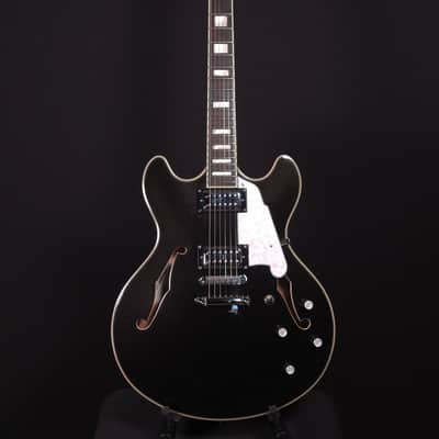 D'Angelico Premier DC Semi-Hollow Double Cutaway with Stop-Bar Tailpiece 2020 - 2022 - Black Flake image 2