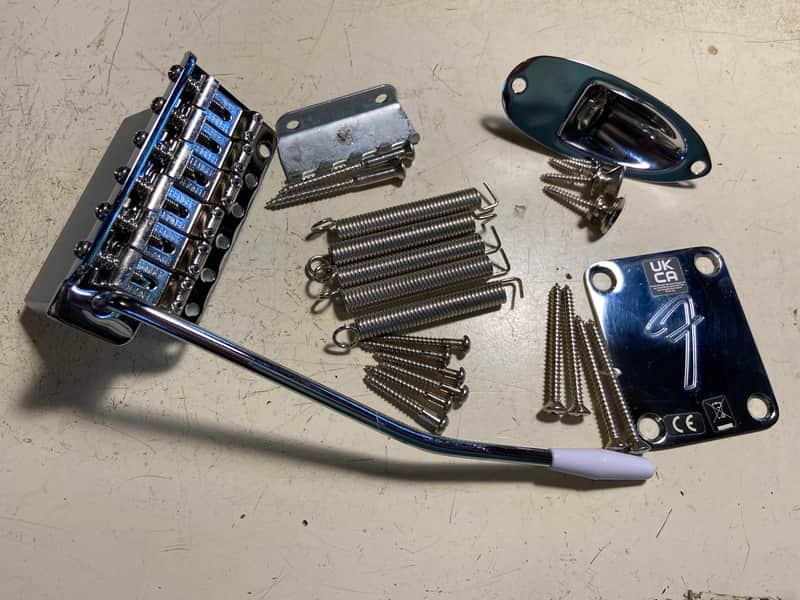 Fender Classic Strat Stratocaster Hardware Trem 2 7/32 Bridge Neck F Plate Vintera image 1
